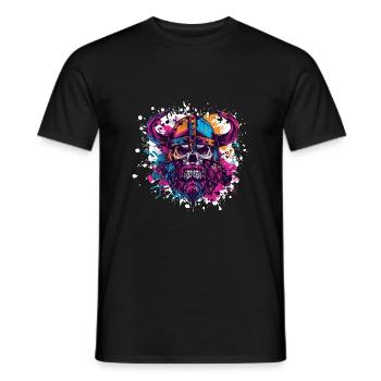 Viking Skeleton - Men's T-Shirt - black - Front - AI Model Male 178 light (178cm)