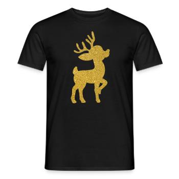 Reindeer fawn Christmas present gift idea - Men's T-Shirt - black - Front - AI Model Male 178 light (178cm)