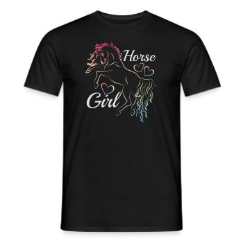 Fille de cheval arc-en-ciel silhouette idée cadeau - T-shirt homme - noir - Devant - AI Model Male 178 light (178cm)