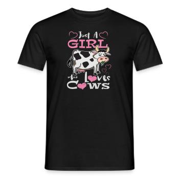 Just A Girl Who Loves Cows Cow Lover - Men's T-Shirt - black - Front - AI Model Male 178 light (178cm)