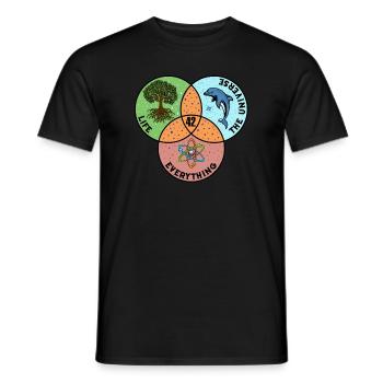 42 The Answer To Life Universe And Everything - Männer T-Shirt - Schwarz - Vorne - AI Model Male 178 light (178cm)