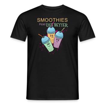 Smoothies Make Life Better Healty Fruits Gift - Men's T-Shirt - black - Front - AI Model Male 178 light (178cm)