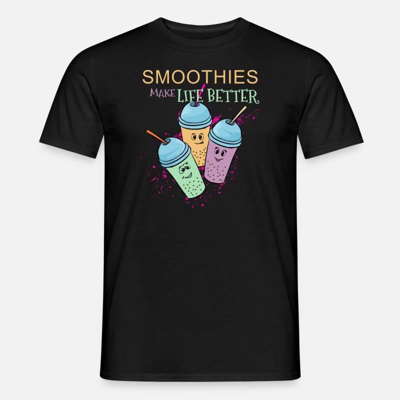 Smoothies Make Life Better Healty Früchte Geschenk - Männer T-Shirt - Schwarz