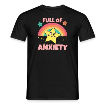 Full Of Anxiety Anxious Social Anxiety - Men's T-Shirt - black - Front - AI Model Male 178 light (178cm)
