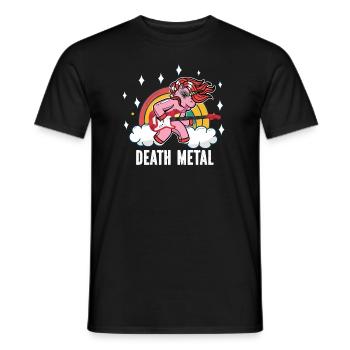 Death Metal Heavy Metal Rock Arc-en-ciel Licorne - T-shirt homme - noir - Devant - AI Model Male 178 light (178cm)