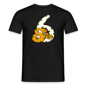 6-årsdag sjätte orm reptil gåva - T-shirt herr - svart - Fram - AI Model Male 178 light (178cm)