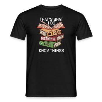 History History Teacher Lesson Gift - Men's T-Shirt - black - Front - AI Model Male 178 light (178cm)
