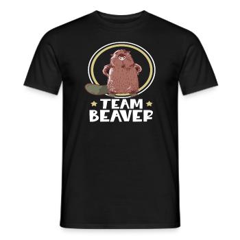Beaver Rodent Trees Beaver Animal Gift Idea - Men's T-Shirt - black - Front - AI Model Male 178 light (178cm)