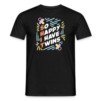 Gemini Mama Twin Baby Twin Mom - Men's T-Shirt - black - Front - AI Model Male 178 light (178cm)