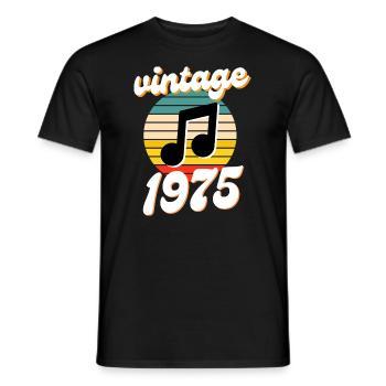 né 1975 millésime 75 idée cadeau anniversaire - T-shirt homme - noir - Devant - AI Model Male 178 light (178cm)