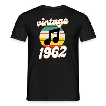 né 1962 millésime 62 idée cadeau anniversaire - T-shirt homme - noir - Devant - AI Model Male 178 light (178cm)