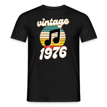 né 1976 année 76 idée cadeau anniversaire - T-shirt homme - noir - Devant - AI Model Male 178 light (178cm)