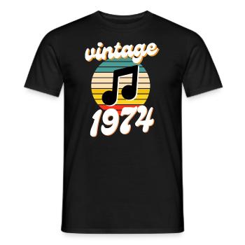 né 1974 millésime 74 idée cadeau anniversaire - T-shirt homme - noir - Devant - AI Model Male 178 light (178cm)