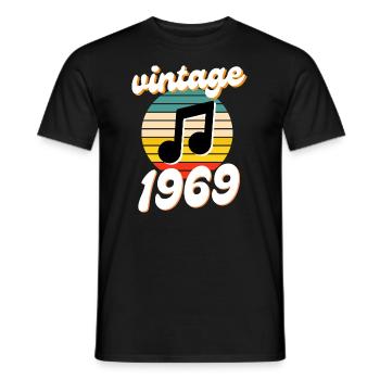 né 1969 année 69 idée cadeau anniversaire - T-shirt homme - noir - Devant - AI Model Male 178 light (178cm)