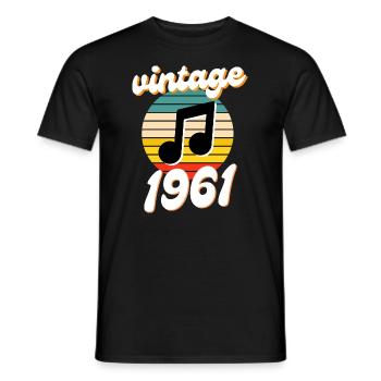 né 1961 millésime 61 idée cadeau anniversaire - T-shirt homme - noir - Devant - AI Model Male 178 light (178cm)