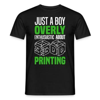 3D Printing - Men's T-Shirt - black - Front - AI Model Male 178 light (178cm)