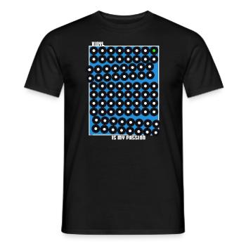 Vinyl is my Passion white blue - Men's T-Shirt - black - Front - AI Model Male 178 light (178cm)