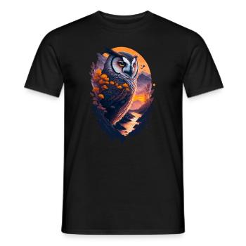 Beautiful owl - Men's T-Shirt - black - Front - AI Model Male 178 light (178cm)