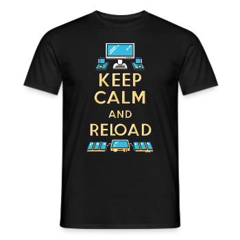 Ruhe bewahren und nachladen - Männer T-Shirt - Schwarz - Vorne - AI Model Male 178 light (178cm)