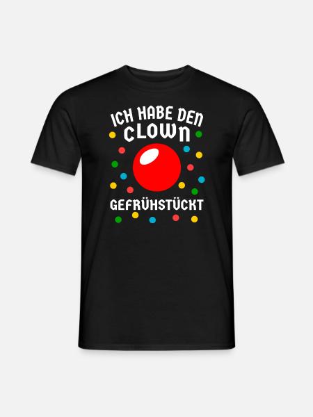Faschingsmuffel Clown gefrühstückt Kein Kostüm Fun - Männer T-Shirt - Schwarz