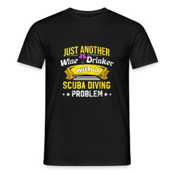Buveur de vin avec problème de plongée Amateur de vin drôle - T-shirt homme - noir - Devant - AI Model Male 178 light (178cm)