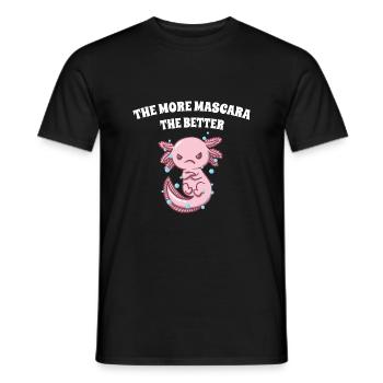 Plus il y a de maquillage, mieux c’est, plus c’est drôle, plus sarcastique - T-shirt homme - noir - Devant - AI Model Male 178 light (178cm)