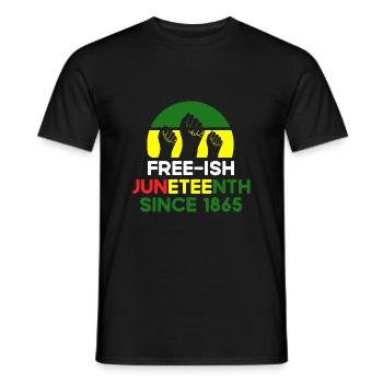 Freier seit 1865 mit Pan African Flag für Juneteen - Männer T-Shirt - Schwarz - Vorne - AI Model Male 178 light (178cm)