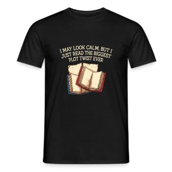 Ich mag ruhig aussehen, aber lustige Buchliebhaber - Männer T-Shirt - Schwarz - Vorne - AI Model Male 178 light (178cm)
