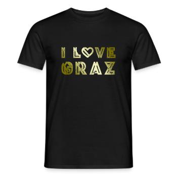 I Love Graz - Männer T-Shirt - Schwarz - Vorne - AI Model Male 178 light (178cm)