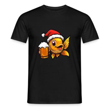 Goldfische Weihnachten Bier Lustig - Männer T-Shirt - Schwarz - Vorne - AI Model Male 178 light (178cm)