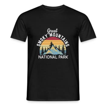 Great Smoky Mountains National Park Retro Vintage G - Men's T-Shirt - black - Front - AI Model Male 178 light (178cm)
