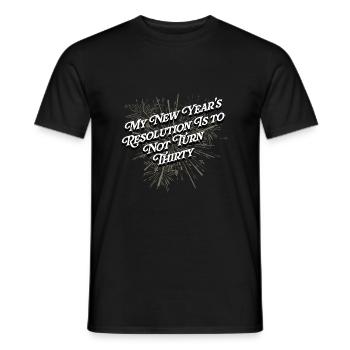 Resolution is it, not thirty funny happy - Men's T-Shirt - black - Front - AI Model Male 178 light (178cm)