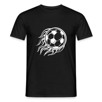 Fussball Flamme Feuer - Männer T-Shirt - Schwarz - Vorne - AI Model Male 178 light (178cm)