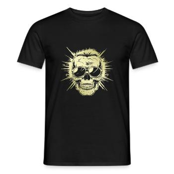 Punker Totenkopf Party Gold - Männer T-Shirt - Schwarz - Vorne - AI Model Male 178 light (178cm)