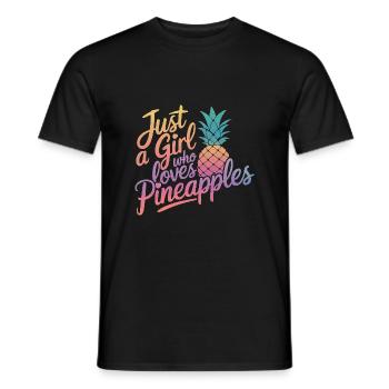 Ananas tropische hawaiianische Frucht - Männer T-Shirt - Schwarz - Vorne - AI Model Male 178 light (178cm)