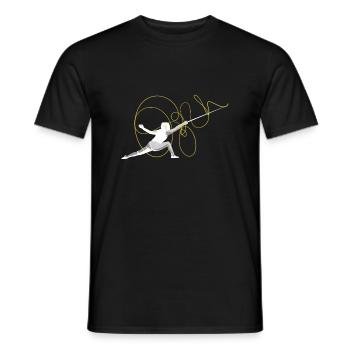 Fencing Fencer Sword Sabre Gift - Men's T-Shirt - black - Front - AI Model Male 178 light (178cm)