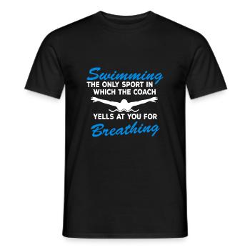 Lustiges Schwimmteam Schwimmtrainer Zitat - Schwim - Männer T-Shirt - Schwarz - Vorne - AI Model Male 178 light (178cm)