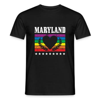 Maryland Pride Flag Mois de la fierté LGBTQ Flag LGB - T-shirt homme - noir - Devant - AI Model Male 178 light (178cm)