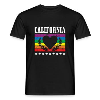 California Pride Flag Pride Month LGBTQ Flag - Men's T-Shirt - black - Front - AI Model Male 178 light (178cm)