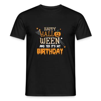 Happy Halloween Es ist mein Bay, geboren am 31. Ok - Männer T-Shirt - Schwarz - Vorne - AI Model Male 178 light (178cm)