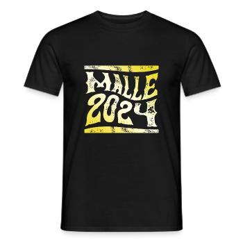 Malle 2024 Gold Mallorca - Männer T-Shirt - Schwarz - Vorne - AI Model Male 178 light (178cm)