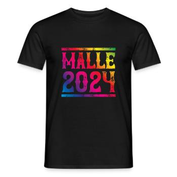Malle 2024 Majorque colorée - T-shirt homme - noir - Devant - AI Model Male 178 light (178cm)