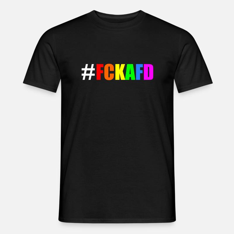 Fck afd - Männer T-Shirt - Schwarz
