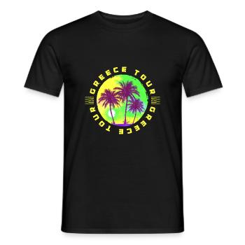 Greece Tour Palmen Urlaub - Männer T-Shirt - Schwarz - Vorne - AI Model Male 178 light (178cm)