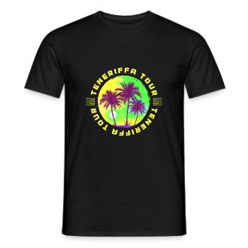 Tenerife Tour Palm Tree Holidays - Men's T-Shirt - black - Front - AI Model Male 178 light (178cm)