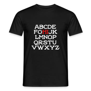 Hello Alphabet back to school before K Kindergä - Men's T-Shirt - black - Front - AI Model Male 178 light (178cm)