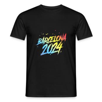 Barcelona 2024 Colorful Holiday Team - Men's T-Shirt - black - Front - AI Model Male 178 light (178cm)