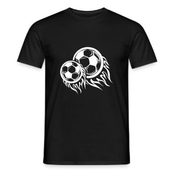 Fussball Symbol Feuer - Männer T-Shirt - Schwarz - Vorne - AI Model Male 178 light (178cm)