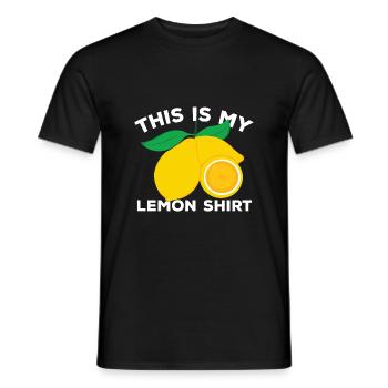 Ironically, lemon summer -lemonade -fruits say - Men's T-Shirt - black - Front - AI Model Male 178 light (178cm)