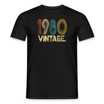 1980 VINTAGE Funny Birthday Gift - Men's T-Shirt - black - Front - AI Model Male 178 light (178cm)